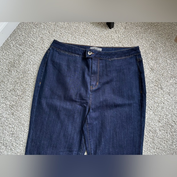 Women’s Kate & Mallory Dark Wash Stretch Denim Wide Leg Boot Cut Jeans - Picture 6 of 8